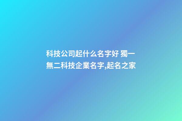科技公司起什么名字好 獨一無二科技企業名字,起名之家